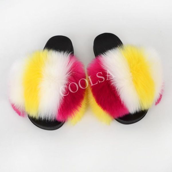 

slippers coolsa women lovely faux fur arrival fake slides non-slip shoes drop wholesale, Black