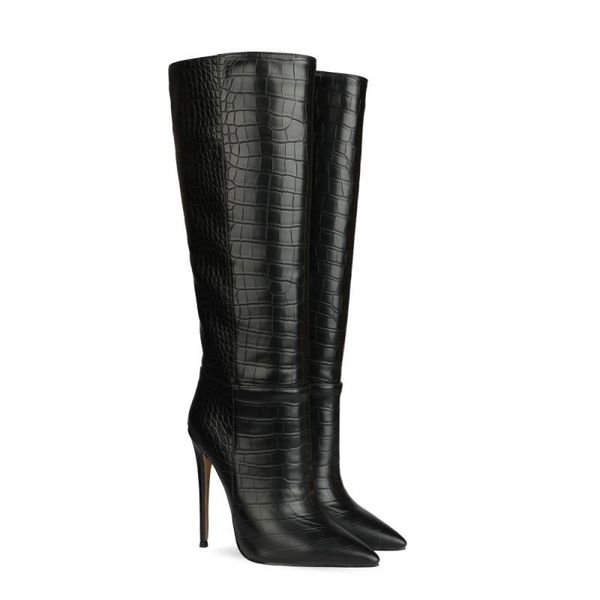 

thigh high fashion women's long boots autumn winter warm patent leather female heels black white casual handmade ladies shoes