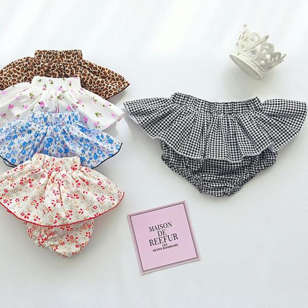 

adorable floral girls skirt shorts born baby fold bloomers pattern cake toddler ruffled bread clothing skirts, Blue
