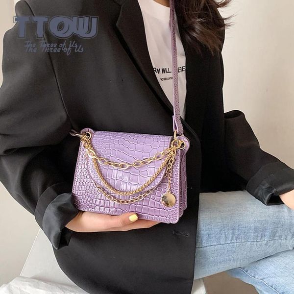 

cross body vintage alligator pattern quality pu leather women handbag 2021 fashion lady shoulder bag solid color female crossbody bags