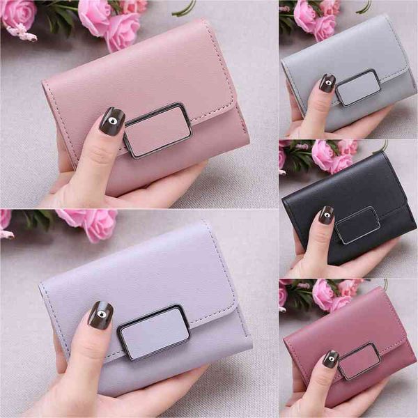 

womens wallet lovely candy color short pu leather female cute small purse money purse card holder girls lady for women, Red;black
