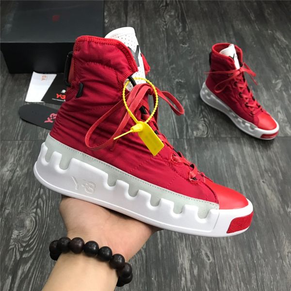 

2019 new y3 bashyo high womens mens sneakers triple black white red boots trainers running shoes designer y-3 running shoes