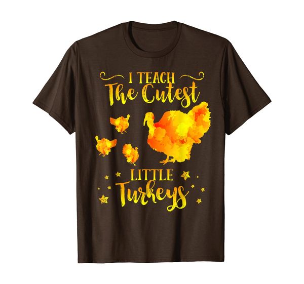 

i teach the cutest turkeys thanksgiving teacher fall t-shirt, White;black