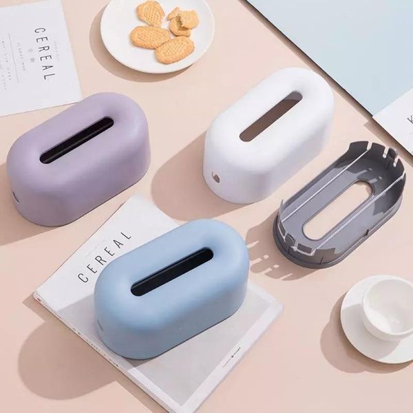 

plastic tissue box home napkins holder case organizer decoration tool household dust-proof with lid supply boxes &