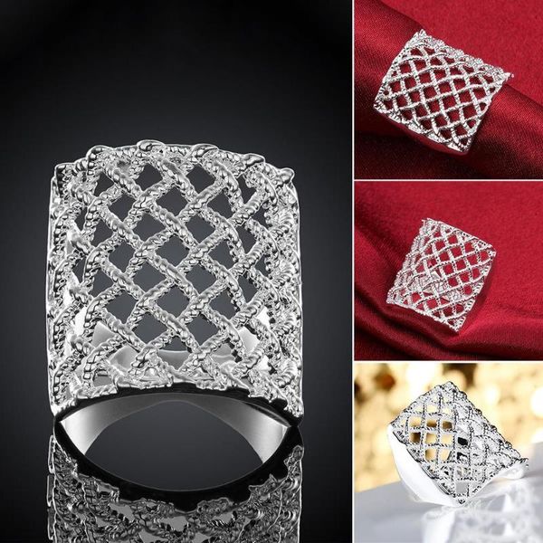 

wedding rings silver color fashion jewelry pendant mesh huge ring, Slivery;golden