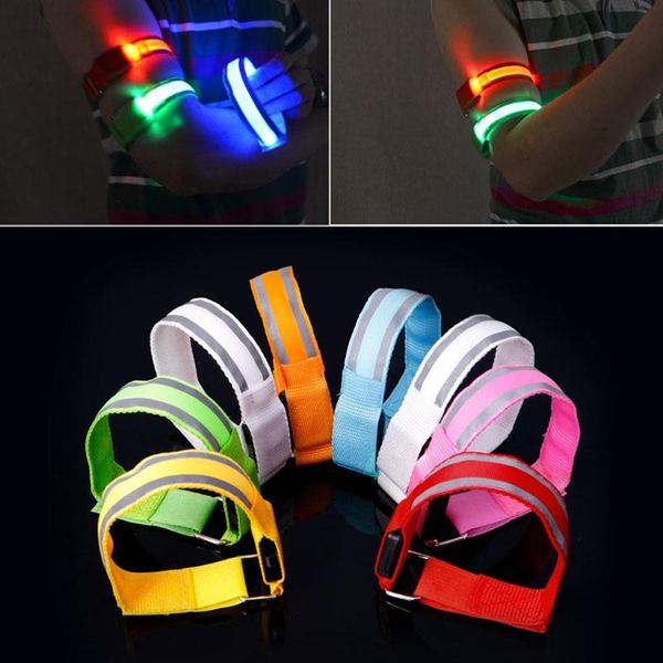 

outdoor fitness equipment 1 pc reflective led light armband arm strap safety belt for night cycling running
