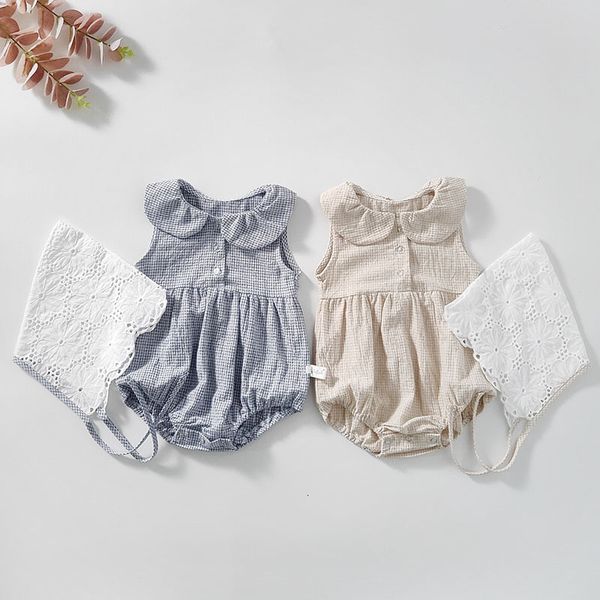 

girl rompers + cap one-piece clothes summer bodysuit baby girls cotton short sleeve hardcover creeper black friday vl98, Blue
