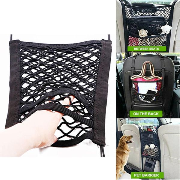 

car organizer elastic mesh seat rear net back bag pet cargo cloth universal multifunction storage debris bags