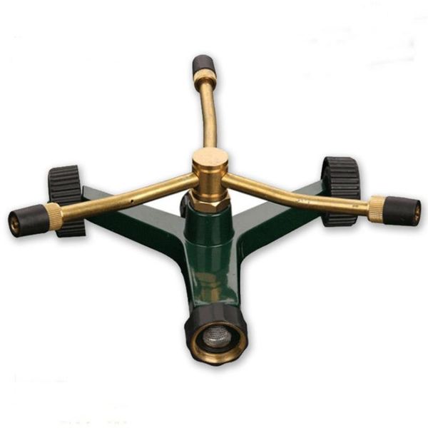 

watering equipments brass revolving sprinkler garden irrigation tool 3-arm 360-degree rotating adjustable lawn nozzle