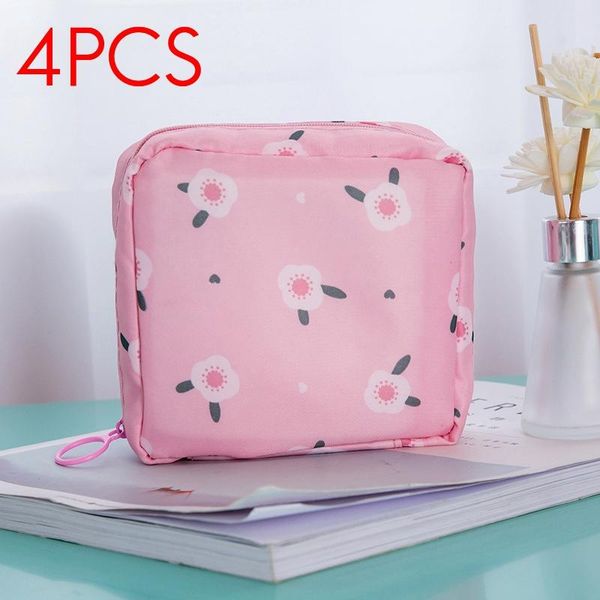 

storage bags 4 pcs portable nylon sanitary napkin bag cute cartoon aunt towel pad