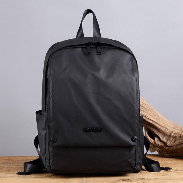 

backpack [drop ] 2021 school student shoulder bag waterproof travel men black casual business zipper (1707)