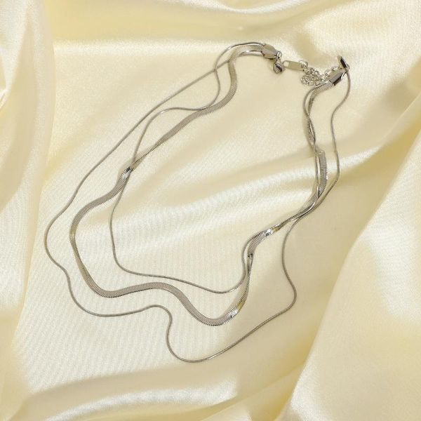 

chokers fashion snake chain women necklace choker stainless steel herringbone silver color for jewelry, Golden;silver