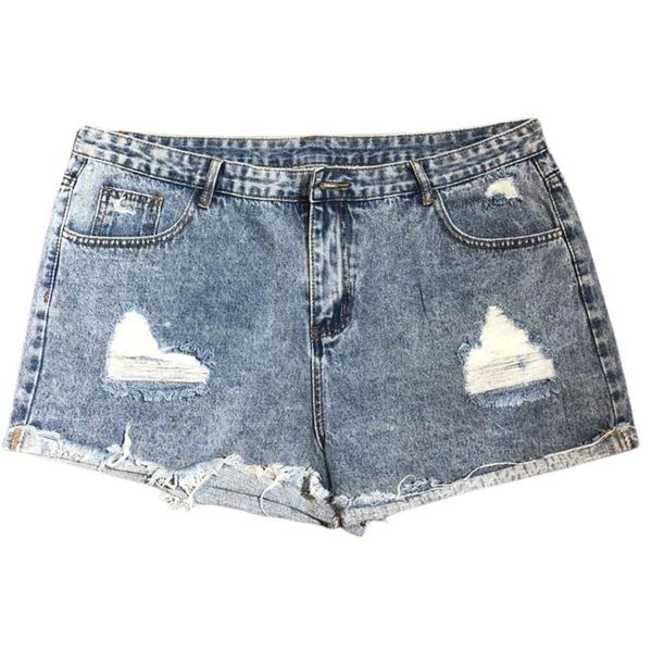 

women's jeans pants xl-4xl ripped causal denim shorts women ladies baggy trousers summer plus size, Blue