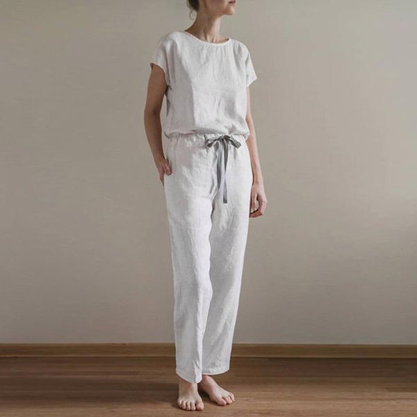 

women's two piece pants solid casual set homewear fashion simple lady suits women short sleeve pullover and straight outfits, White