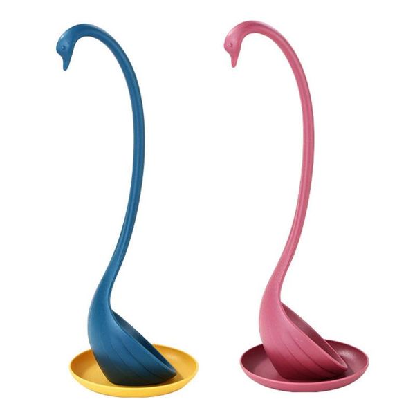 

swan spoon with tray can be vertical creative wheat kitchen cooking tool spoons