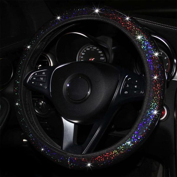

steering wheel covers 38-37cm cover black colorful starry for universal durable