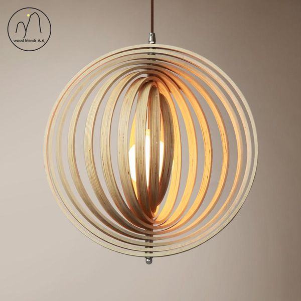 

pendant lamps nordic wood light led lamp bedroom art lamparas fixtures living room kitchen wooden chandelier
