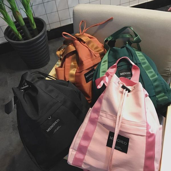 

backpack japanese preppy style school lovers ulzzang all-match simple travel bags teenagers drawstring mochila