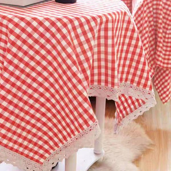 

table cloth tablecloth cotton student desk style nordic modern simple small fresh lace cover plaid patchwork pastoral