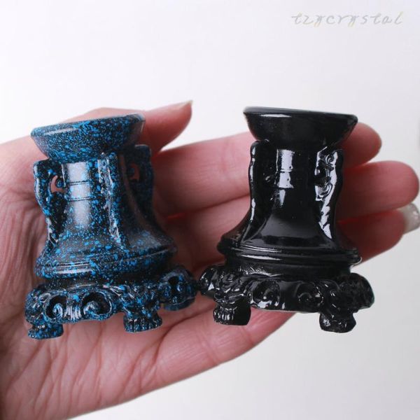 

decorative objects & figurines 1pc crystal resin blue and black sphere holder home decoration base