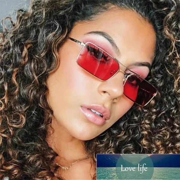 

clear ocean lens trendy glasses retro shades rectangle sunglasses uv400 metal small frame fashion womens double beam eyewear new factory pri, White;black