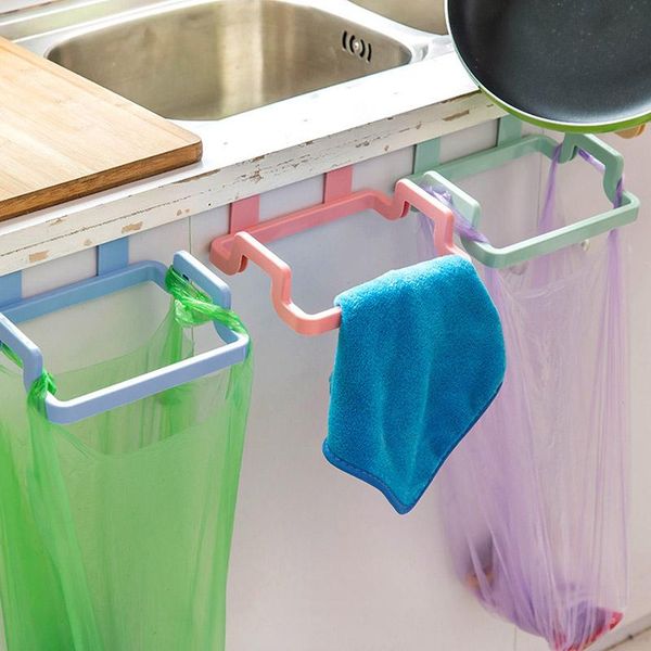 

storage baskets kitchen door eco-friendly garbage bags support holder cabinet stand trash 1 pcs back hanging style home organization