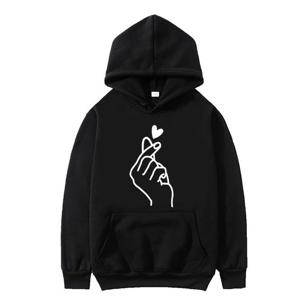 

men's hoodies & sweatshirts plus size pullovers girls long sleeve autumn spring cute women sweatshirt and hoody ladies hooded love prin, Black