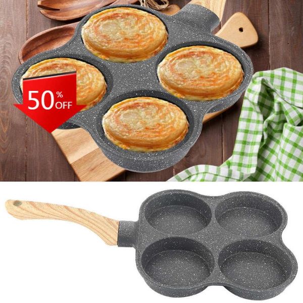 

pans non-stick 4 hole omelet pan frying breakfast cooker pancake maker for induction gas stove home kitchen cookware