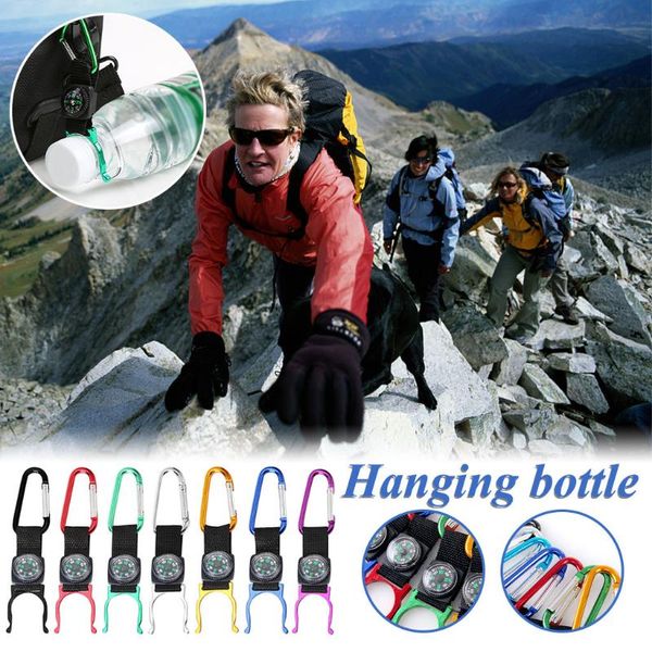 

key chain climbing bottle lightweight function backpack buckle compass hook fixing clip for camping hiking trip tourism outdoor gadgets