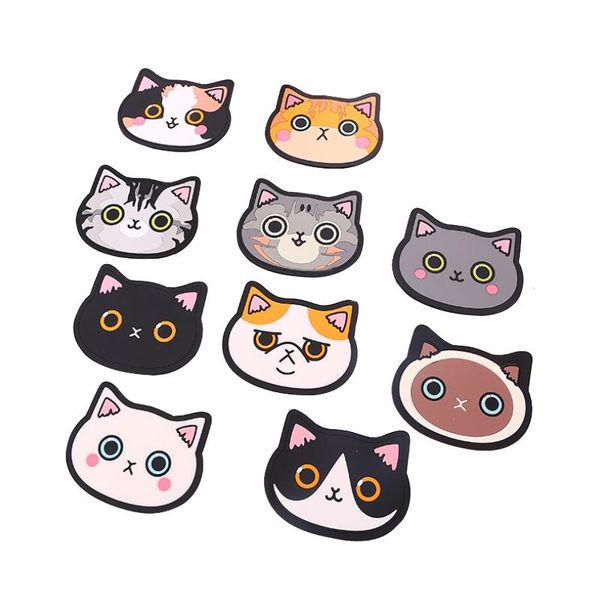 

mats & pads 10 pcs/set cat silicone mat cup bar home cartoon animal ,for drink coffee milk tea mug accessories