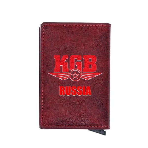 

card holders 2021 classic fashion russia kgb printing holder wallet men women leather small money bag male purses, Brown;gray
