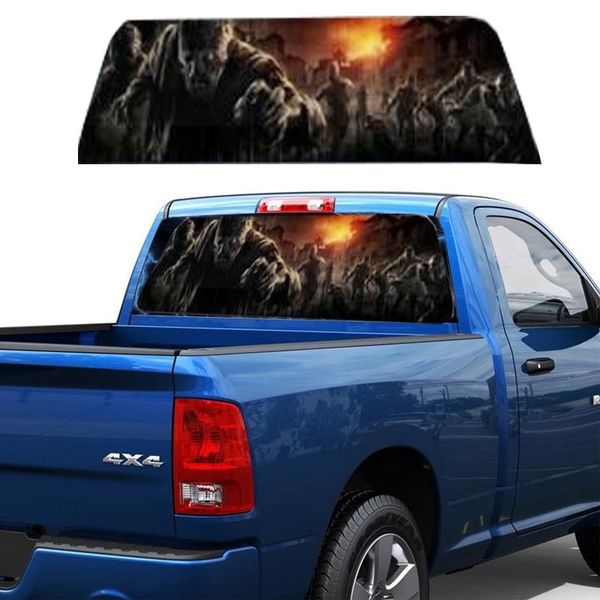 

zombies car rear window decal see-through sticker car truck suv van