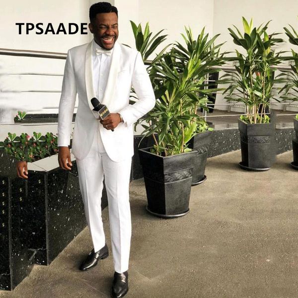 

men's suits & blazers male lapel suit with a button, two pieces, western style, jacket, groom, custom wedding dress, 2-piece pants coo8, White;black