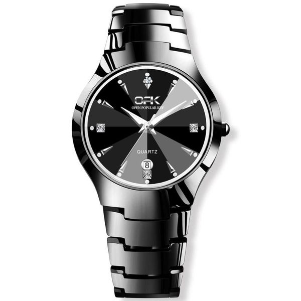 

wristwatches opk casual sport watches for men quartz wrist watch waterproof calendar stainless steel man clock fashion, Slivery;brown