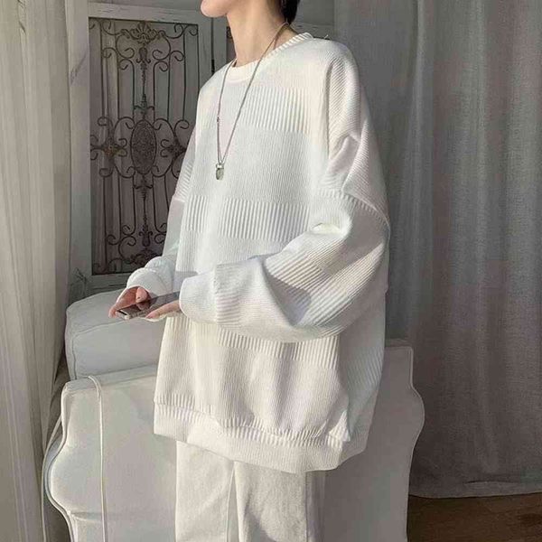 

sweater men's hoodless lazy wind light mature fashion coat harajuku sweater, Black