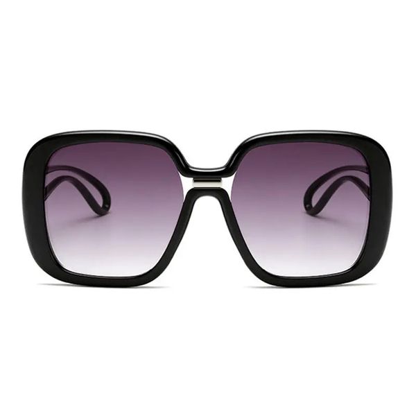 

stylish retro style large box new sunglasses contrast color sunglasses, Black