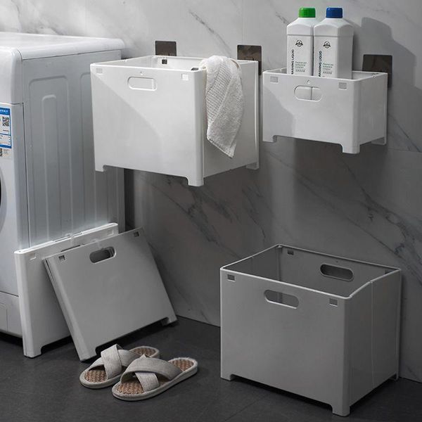 

foldable dirty wall-mounted clothes storage basket bathroom laundry & organization