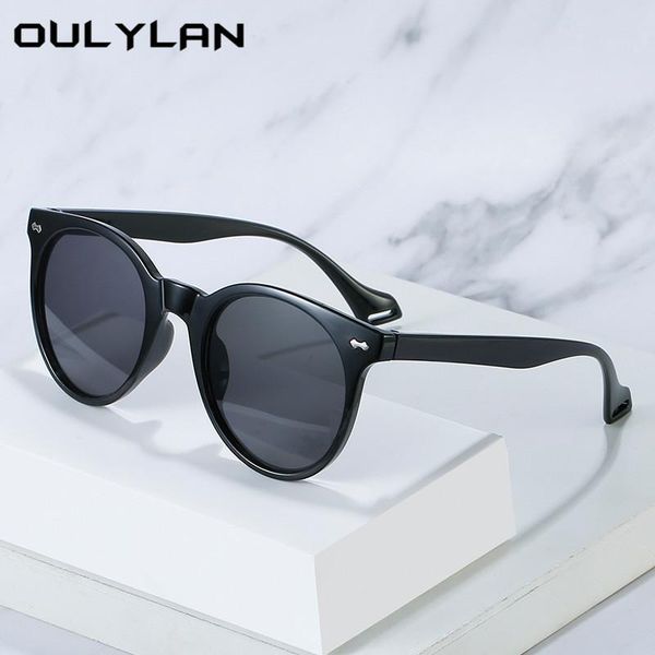 

outdoor eyewear oulylan black round sunglasses men design vintage sun glasses for women driving anti-glare goggle uv400