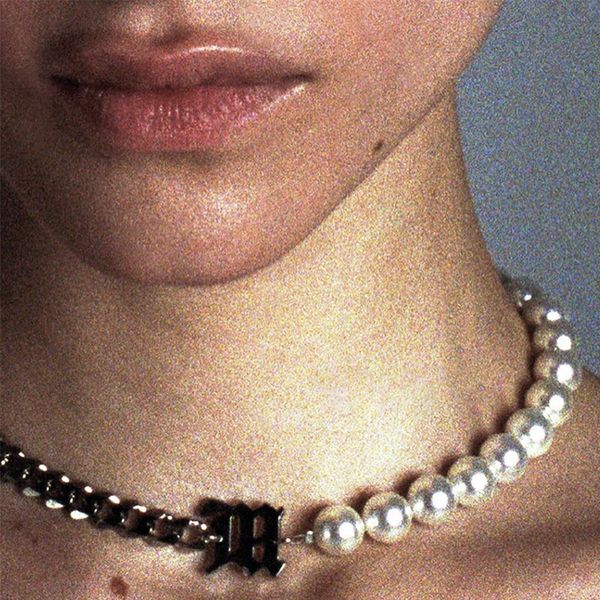 

ins street fashion pearl choker necklace women gothic punk girls letter chokers jewelry necklaces hip hop rock chain collares, Silver