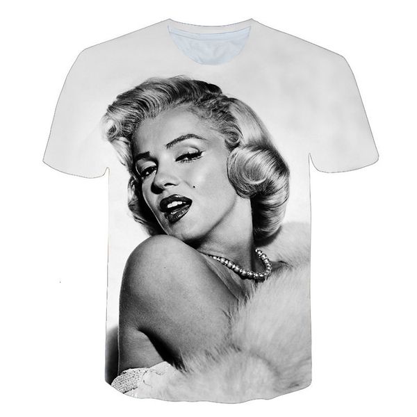 

t-shirts summer monroe men's head print short sve t-shirt, White;black