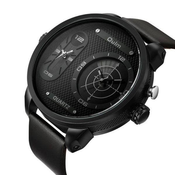 

wristwatches personality men's watch two big dial, Slivery;brown