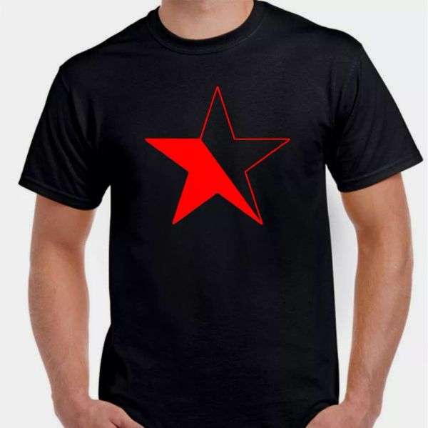 

Anarchy Anarcho Communism red star Revolt Revolution T shirt, White;black