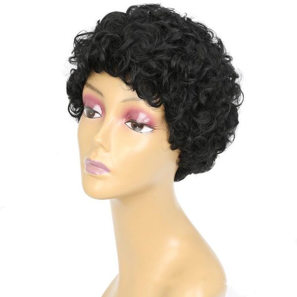 

synthetic wigs short kinky curly afro american wig for black women bob pixie