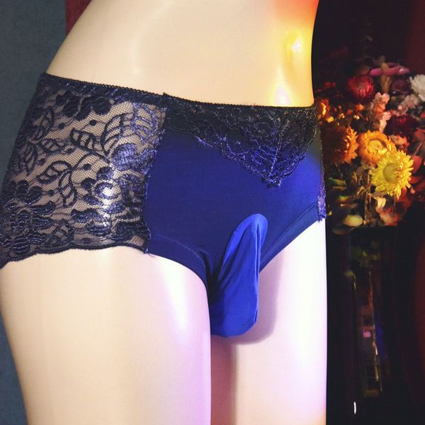 

lace sheer u convex pouch g-string breathable briefs sheath close open cock socks thong t-back candy color plus size f, Black;white