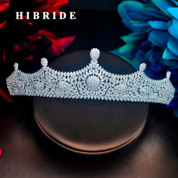

hair clips & barrettes hibride sparkling cubic zircon women tiara crown bridal accessories for head jewelry wholesale price c-93, Golden;silver