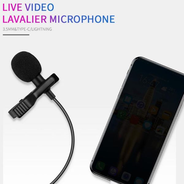 

microphones lavalier microphone set omnidirectional lapel clip-on mini mic for live streaming gaming recording cardioid pc