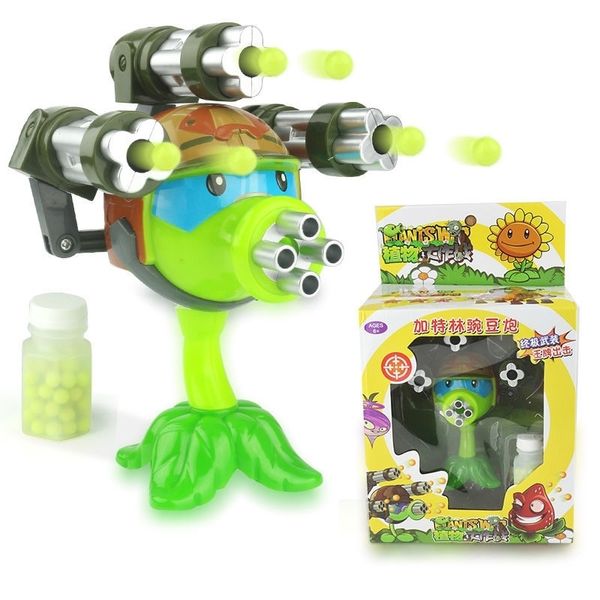 

plant battle gatling machine gun pea shooter can fire bullets hand-made model 90192