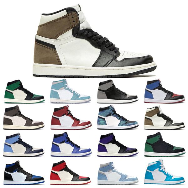 

wholesale 1s 1 basketball shoes man woman white black what the twist shadow toe pink glaze pine green metallic gold game royal size 36-45 ou