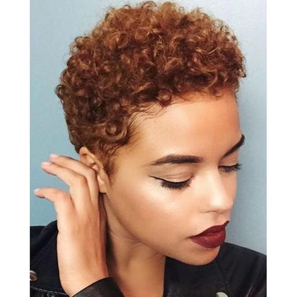 

synthetic wigs short curly wig brown black for women afro fake hair daily use