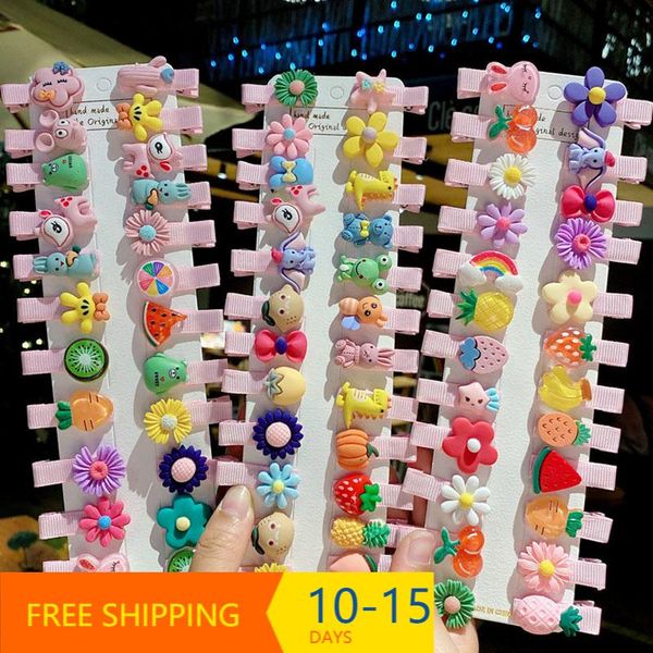 

hair accessories /30/50pcs/set girls cute colorful cartoon hairpins children barrette headband ornament clip kids fashion, Slivery;white